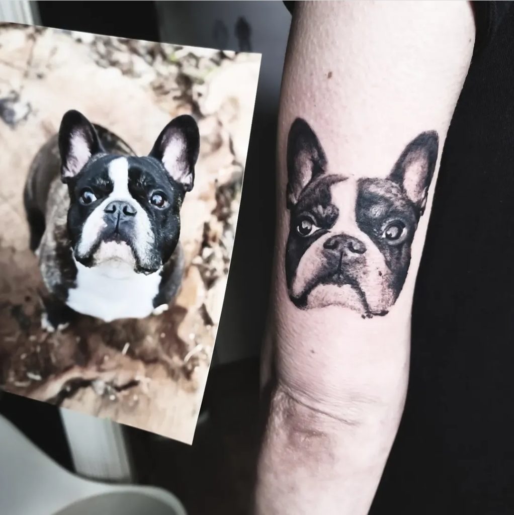 hund portrait tattoo