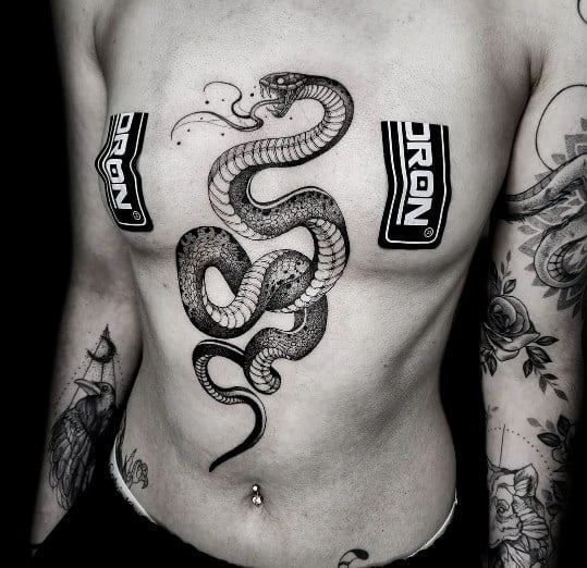 boob tattoo snake