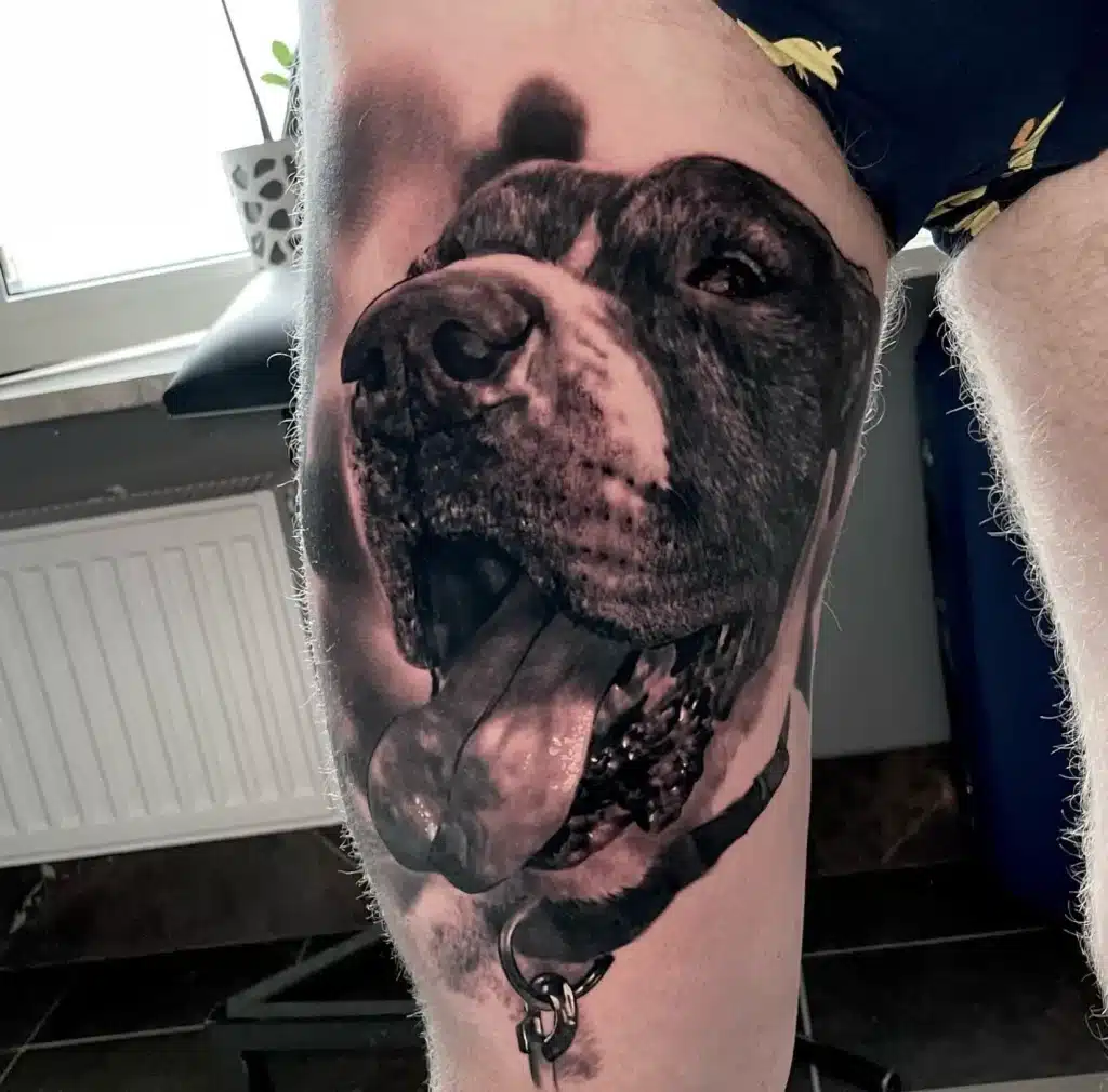 hunde tattoo portrait realistisch angefertigt in Lübeck